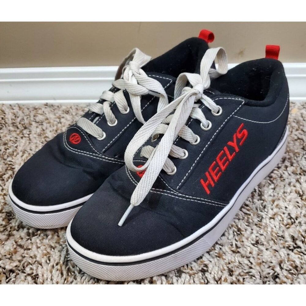 Youth's Unisex Heely's Canvas Holiday Black & Red Sneakers, Sz Youth 6